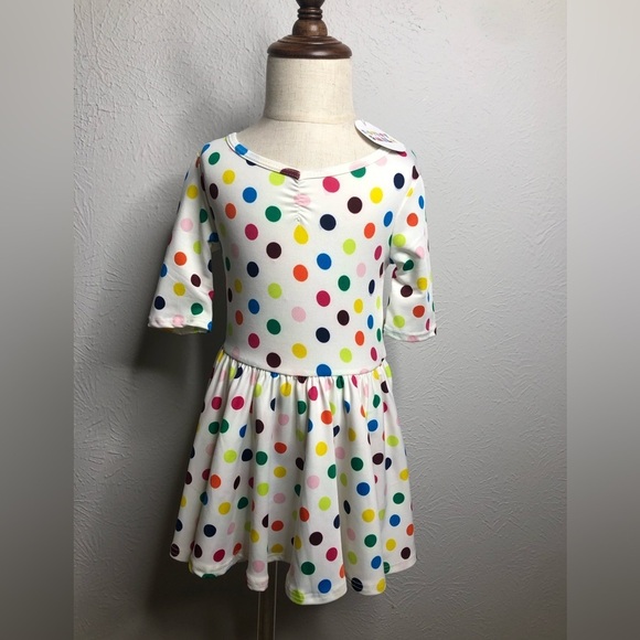 Dot Dot Smile Other - ⭐️ 2/$20 NWT Rainbow Polka Dot Princess Cut Dress sz 12/24 mos